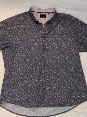 7 Diamonds 4 Way Stretch Shirt Mens XXL gray Short Sleeve Button Up Performance